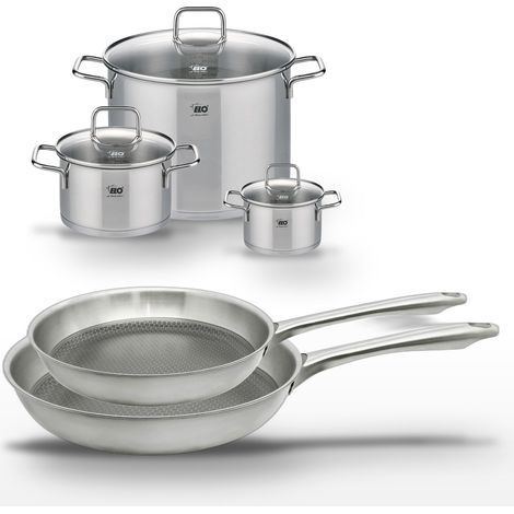 Lot de 2 poêles 24/28 cm et 3 faitouts 14/20/26 cm Elo Relief Passion (1/5)