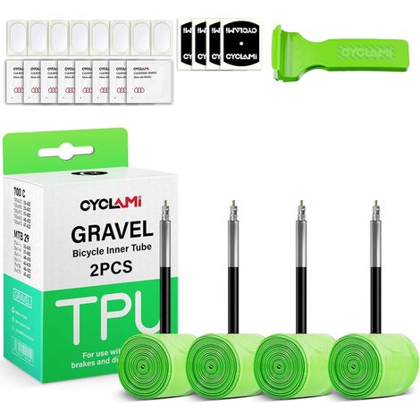 Chambre à Air TPU - Lot de 4 - Vélo Route Gravel VTT - Valve Presta - Ultra Légère (1/5)