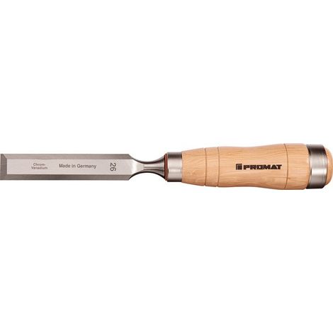 Scalpello da carpentiere, 35mm, manico Kraftform, carpino con 2 versioni in acciaio e nero PROMAT