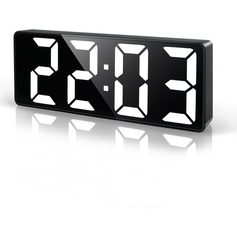 Réveil Numérique 6 virgule 7 pouces LED Horloge Digitale Reveil Matin avec Température Date Luminosité Réglable Snooze Pendules (1/5)
