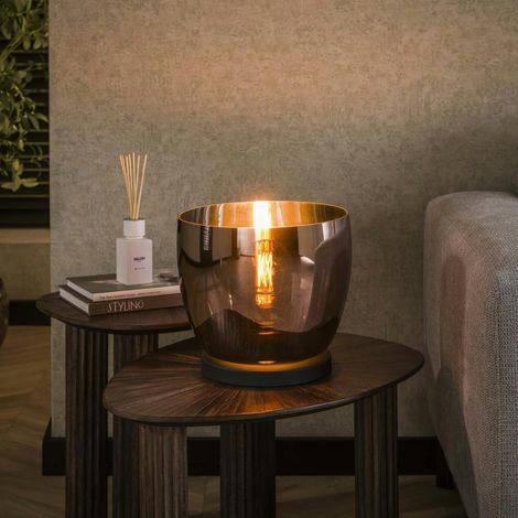 Lampe de salon moderne avec vasque en verre cuivré 27 cm NIAGARA (1/5)