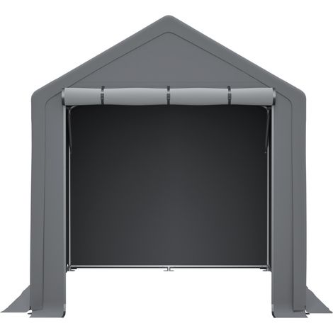 Abri jardin gris foncé rangement vélos outils tente garage dimensions 296x190x200cm stockage extérieur résistant (1/5)