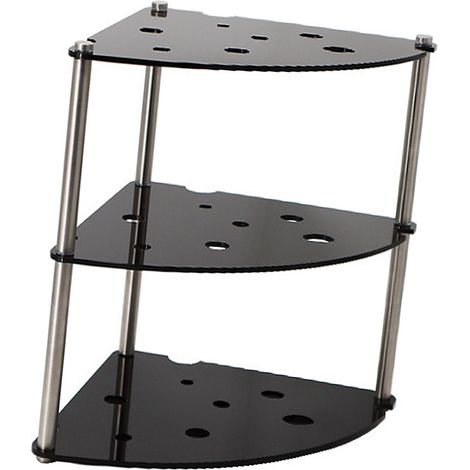 3-stöckiges Schreibtischregal aus Acryl und Metall, minimalistisches Design, Schwarz (1/5)