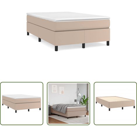 vidaXL Sommeil réparateur - Sommier à lattes de lit matelas cappuccino 120x190cm similicuir (1/5)