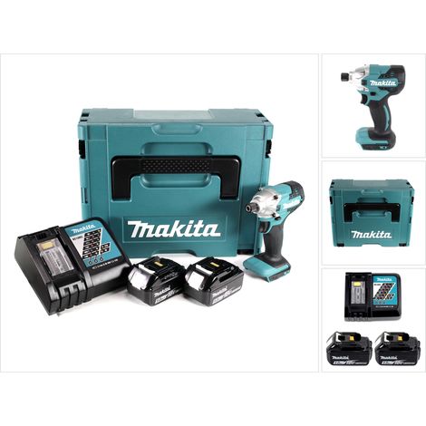 Llave de impacto sin cable Makita DTD 156 RTJ 18V 155Nm + 2x batería recargable 5.0Ah + cargador + Makpac