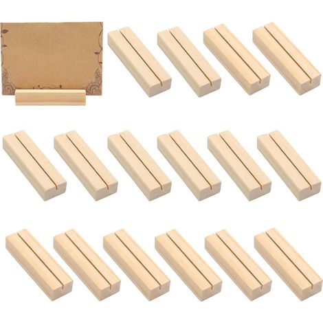 Set mit 16 hölzernen Kartenhaltern, 10 cm, für Tischnamen, Platzkarten, Fotos und Menüs, für Hochzeiten, Bankette und Restaurants