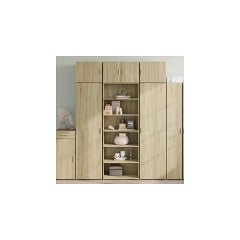 Buffet haut chêne sonoma 70x41x185 bois d'ingénierie (1/5)