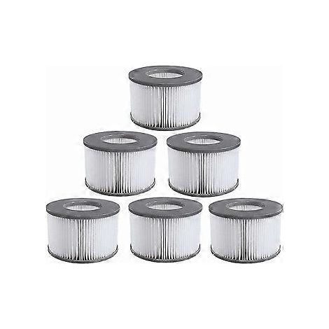 Aufblasbare Whirlpool-Filterkartuschen, Vakuumfilter-Ersatzset, langlebige Poolfilterelemente für verbesserte Wasserfiltration (6er-Pack)