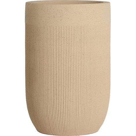 Cache pot contemporain effet sable en polyresine pour intérieur élégant - Sable naturel contemporain (1/4)