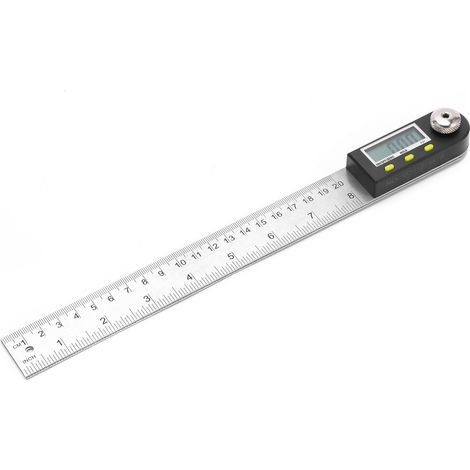 Rapporteur d'angle 2 en 1 0-200 mm, rapporteur numérique 0-360° en acier inoxydable avec écran LCD (1/5)