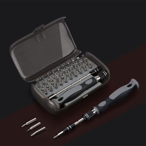 Jeu Tournevis de Précision 32 en 1- Mini Set Tournevis Bricolage Electronique de Réparation Kit, Outil Informatique pour Lunettes, Montre, Smartphone (1/4)