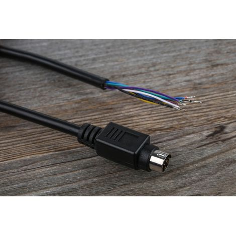 Cordons DIN Noir Fiche mâle moulée 8 contacts Extrémité de câble libre, 2m ( Prix pour 1 )