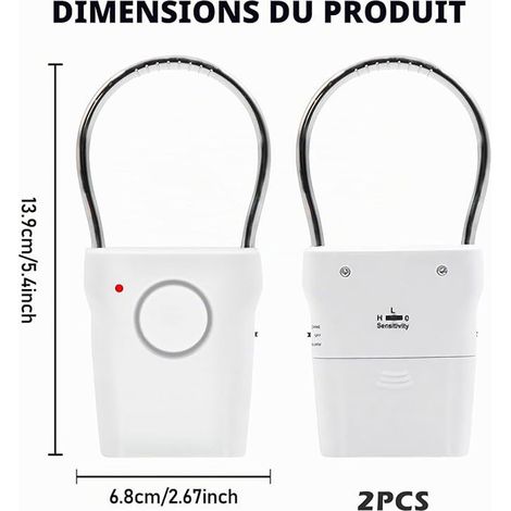 Door and Window Alarm: Door Handle Alarm, Wireless Anti-Intrusion Burglar Alarm, Touch Sensor Door Alarms for Hotel, Travel, Bedroom, White (1/3)