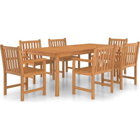 Maison Exclusive - 7-teiliges Garten-Ess-Set 200 x 100 cm Massivh (1/5)