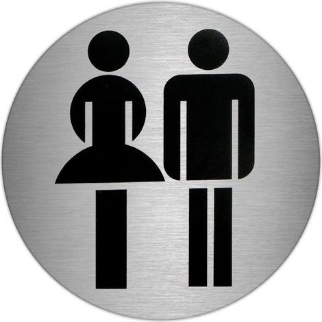 Placa Adhesiva Baño "Mujer / Hombre" Acero Inoxidable Ø 7 cm. (1/3)
