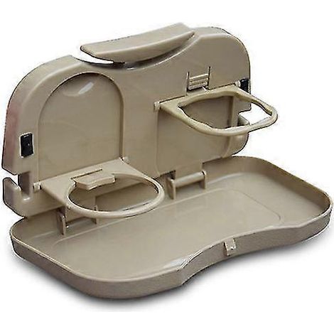 Table pliante avec porte-gobelet et tablette pour sièges arrière de voiture. (1/4)