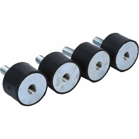Lot de 4 supports en caoutchouc anti-vibration 30x20mm – Amortisseurs pour compresseurs et moteurs – Matériau caoutchouc et acier zingué - VD3020 (1/5)