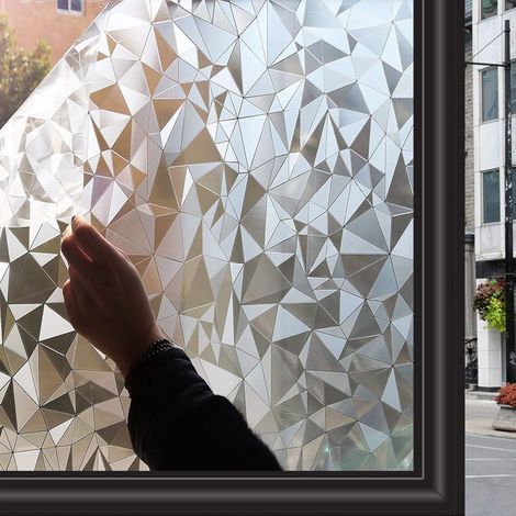 Lámina adhesiva decorativa para ventanas que protege la privacidad, resistente a los rayos UV, ideal para oficinas, cocinas, puertas y hogares. Dimensiones: 44,5 × 300 cm. (1/3)