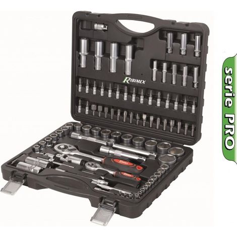 Coffret clés à douilles PRO chrome vanadium 94 pièces (1/3)