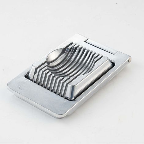 Coupe-œufs pour tranches rondes et ovales, supports de coupe en acier inoxydable à tension individuelle, aluminium/acier inoxydable, Duplex, gris (1/5)
