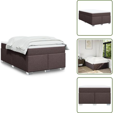 Letto con doghe - vidaXL Giroletto a Molle con Materasso Marrone Scuro 120x190cm Tessuto - Letto con piedi in legno