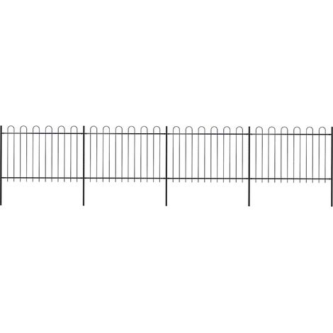 vidaXL Clôture de jardin avec arceau en acier 671 x 120 cm Noir (1/5)