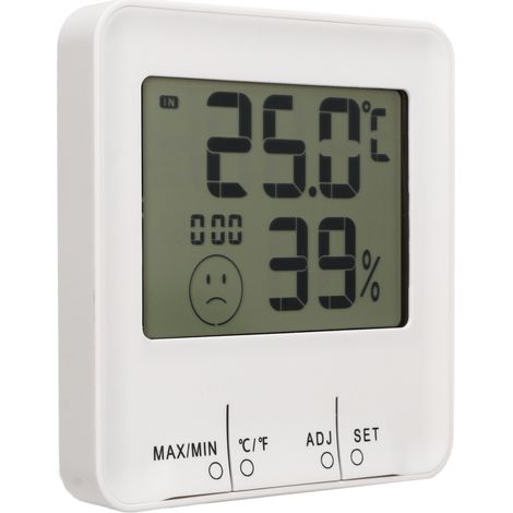 Digitales Thermometer-Hygrometer mit elektrischer Uhr, Temperatur- und Feuchtigkeitssensor, Digitalanzeige für Zuhause (1/5)