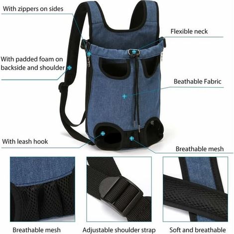 Sac à dos moyen et grand pour chiens, sac à dos pour chiens et chats, sac à dos pour chiens, station, camping, XXL (1/2)