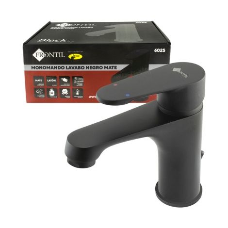 Frontil Premium Waschtischarmatur aus mattschwarzem Messing mit Einhebelmischer und 35-mm-Keramikkartusche (1/5)