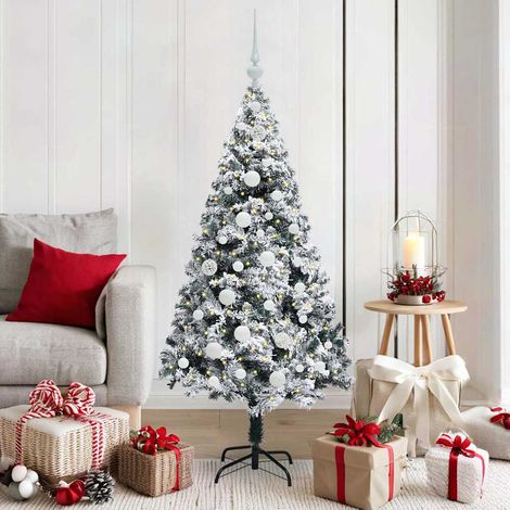 vidaXL Künstlicher Weihnachtsbaum mit 150 LEDs mit Ständer Weiß 150 cm (1/5)