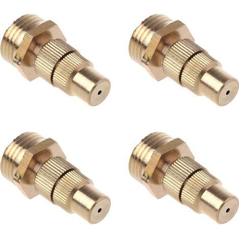 4pcs 1/2Inch Adjustable Lawn Gardenings Misting Spray Nozzles Cooling Watering Brass Irrigation High Atomization Nozzles Multicolor (1/3)