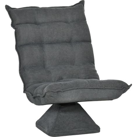 Sillón de suelo giratorio con respaldo ajustable 360°, 62 x 70 x 95 cm, gris, HOMVRA (1/5)