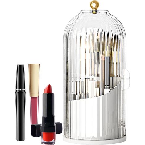 pinceaux maquillage avec couvercle – pinceaux maquillage rotatif anti-poussière pinceaux maquillage pour lavabo, porte-pinceaux, maquillage