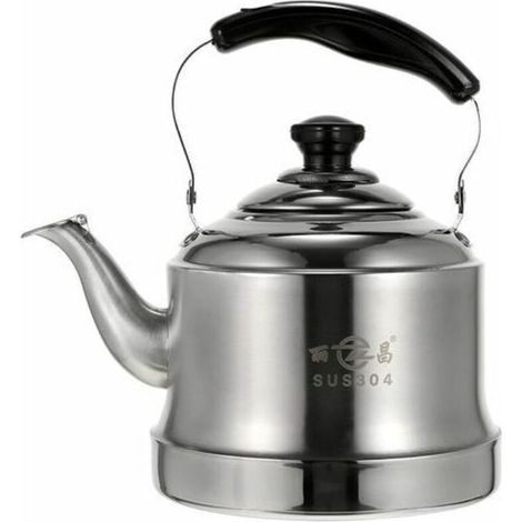 Bollitore a fischio in acciaio inox da 2 litri – Manico ergonomico – Resistente alle alte temperature – Compatibile con piani cottura a gas e a induzione -Crezuo