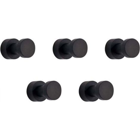 Wandhaken, Handtuchhaken für Badezimmer, Küche, Tür, Kleiderschrank & Abstellraum, 5er-Pack (schwarz) (1/5)