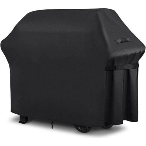 Housse de protection pour barbecue d'extérieur à gaz, avec cordon réglable, coupe-vent, anti-UV, imperméable, noire (147 x 61 x 117 cm) (1/5)