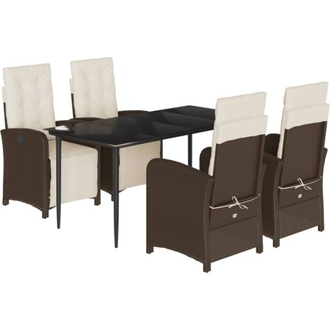 Maison Exclusive - Set comedor de jardín 5 piezas y cojines ratán (1/5)