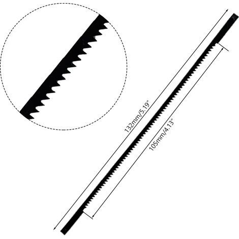 10 Pièces Lame de Scie à Chantourner Carbone 132mm 18TPI - Pour Bois, Bambou, Métal, Plastique - Lames de Scie Précision pour Découpe Fine et Travail du Bois (1/4)