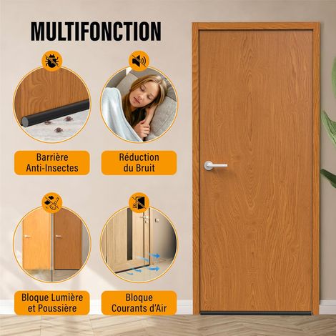 Guarnizione per porte e finestre per climi freddi – Guarnizione isolante per porte, anti-spifferi, isolamento acustico e termico, guarnizione per ingressi e case, regolabile fino a 93 cm (1, nero) (1/3)