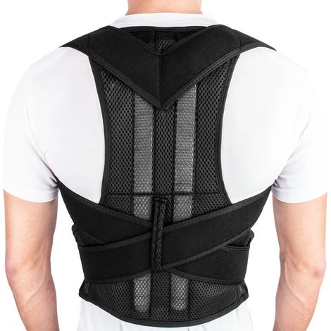1 Corrector postural, correas ajustables, soporte para hombros, cinturón lumbar, alivio del dolor de espalda, unisex (1/5)