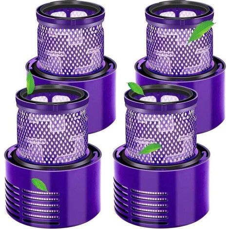 Confezione da 4 filtri di ricambio lavabili per aspirapolvere Dyson V10 - Compatibili con i modelli V10 Cyclone, V10 Absolute, V10 Animal, V10 Total Clean, V10 Motorhead, SV12 - Ricambi DY-969082-01-C