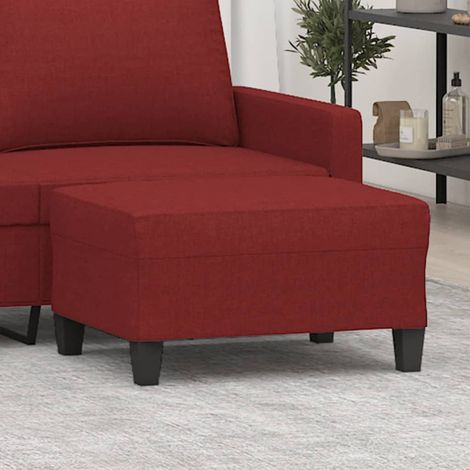 Repose-Pieds pour Salon ou Chambre - Tabouret Pouf Rouge bordeaux 70x55x41 cm Tissu BV133006 - BonneVie (1/5)