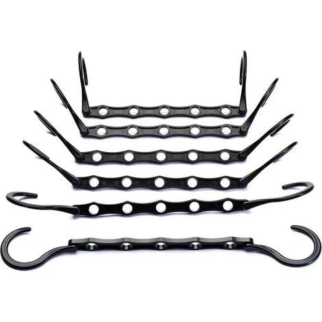 Set mit 10 Magic Hangers, Schwarz, 38 cm, Kleiderschrank-Organizer, Kleideraufbewahrung, platzsparend im Kleiderschrank