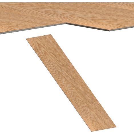 Froadp 2,5m² Selbstklebende PVC-Bodenbelag Vinylboden Tapete Holzoptik Klebefolie Zuschneidbar Bodenfliesen 18 Stück Vinyl-Fußböden Set (Eiche Warm) (1/5)