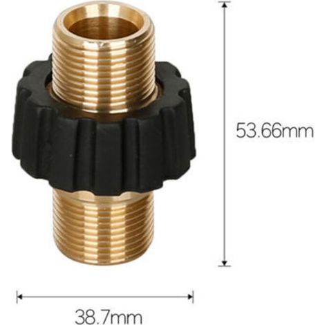 Adattatore rapido per tubo ad alta pressione, doppio maschio M22 x 1,5, connettore per idropulitrice, raccordo universale solido (1/3)
