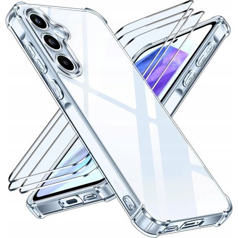 Transparente, verstärkte Anti-Stoß-Schutzhülle für Samsung A36 5G / A56 5G + 3x Glas (1/5)