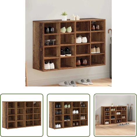 vidaXL Meuble de rangement - Cabinet à chaussures avec étagère Bois ancien 103 x 30 x 67 cm (1/5)