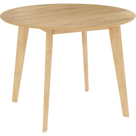 Mesa de comedor redonda de madera clara, 4 personas - Réno