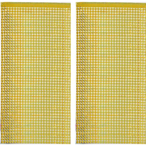 Rideau Arrière-plan En Feuille Métallique Carré - 100 cm x 200 cm - Pour Décoration de Fête Anniversaire Mariage Diplôme - 2 Pièces (1/5)
