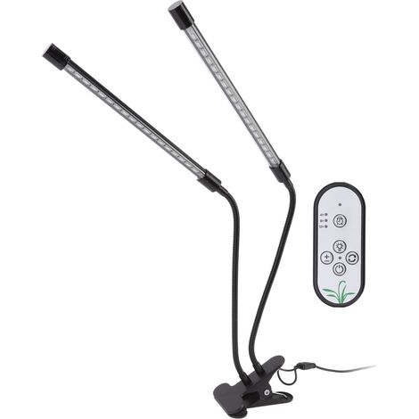 Lampe horticole LED à double tête, 30 W, à spectre complet, alimentée par USB, avec minuterie et variateur d'intensité pour éclairage d'intérieur. Idéale pour la croissance des plantes en intérieur. (1/5)
